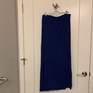 Blue skirt with black stripes